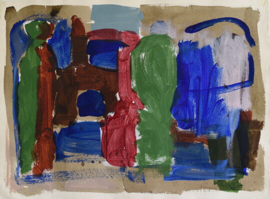 Menschen, 2025, Acryl auf Papier, 60x80