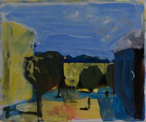 Quartier, 2023, Öl auf Leinwand, 31x37