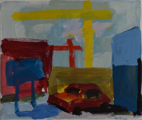district, 2026, oil on canvas, 31x37