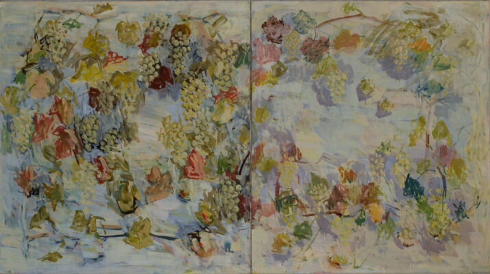 rebenbild, 2001, oel auf leinwand, 119x205
