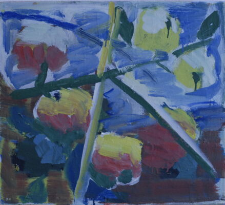 apfelbild, 2009, oel auf leinwand, 71x85