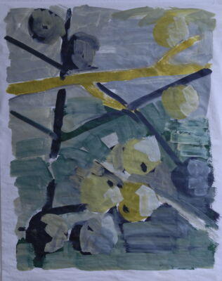 apfelbild, 2009, oel auf papier, 81x63