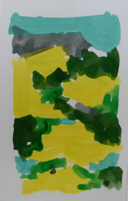 kleines bergbild, 2021, gouache auf papier, 10x7