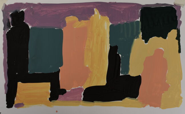 Menschen, 2024, Acryl auf Papier, 40x60