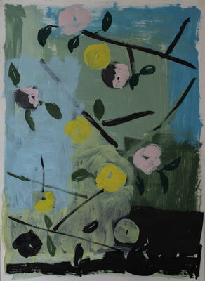 apfelbild, 2018, oel auf papier, 85x62