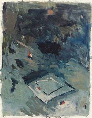 brett, 1997, oil on paper/wood, 77x98
