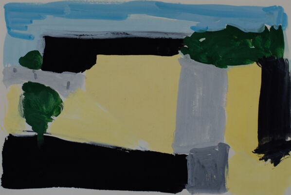 quartierstudie, 2017, gouache auf papier, 10x16