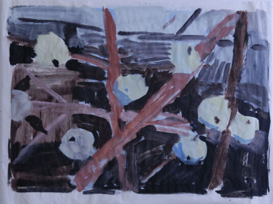apfelbild, 2009, oel auf papier, 63x81