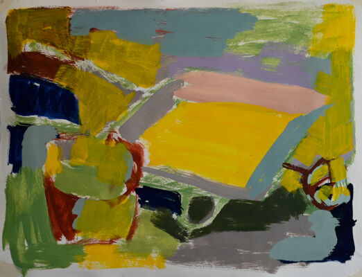 wheelbarrow, 2026, oil on paper, 50x60