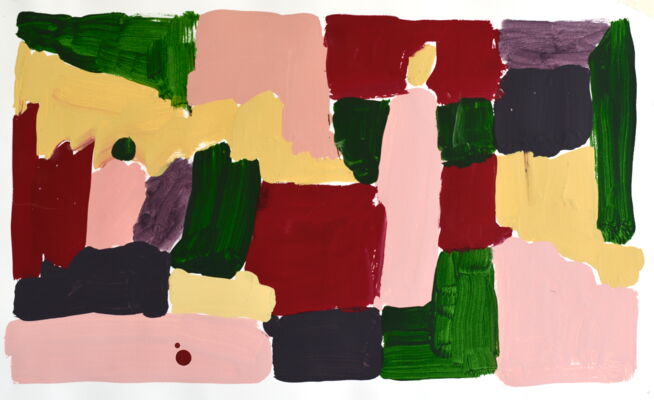 Menschen, 2024, Acryl auf Papier, 40x60