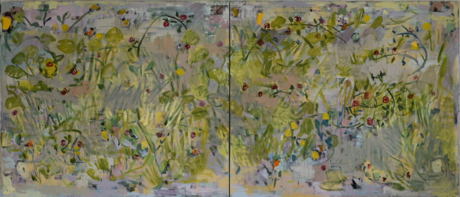 Abseits, 2022, Öl auf Leinwand, 120x280