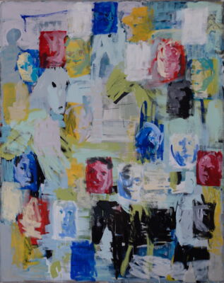 bilderwand, 2019, oel auf leinwand, 200x160