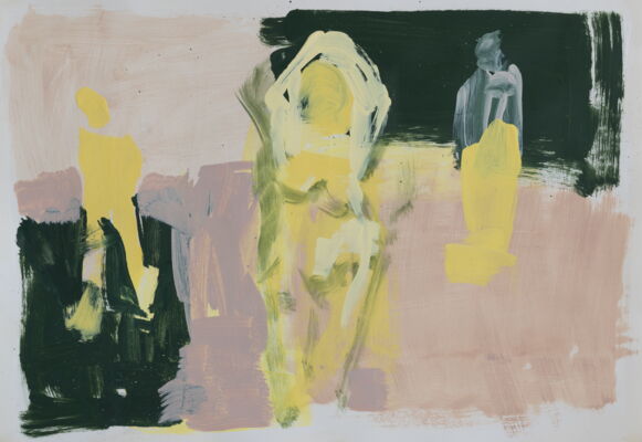 figuren, 2022, oel auf papier, 50x70
