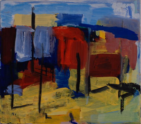 quartier, 2018, oel auf leinwand, 30x35