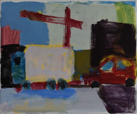 district, 2026, oil on canvas, 31x37