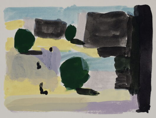 quartier, 2021, gouache auf papier, 10x13