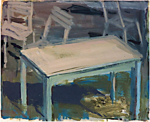 tisch, 2008, oel auf leinwand, 50x60