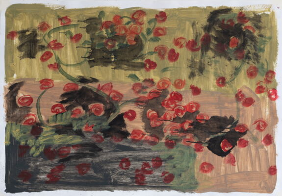 abseits, 2022, oel auf papier, 70x100