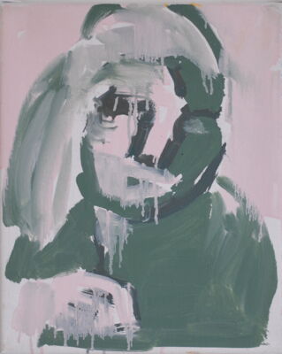 schreiber in der nacht, 2016, oel auf leinwand, 30x25