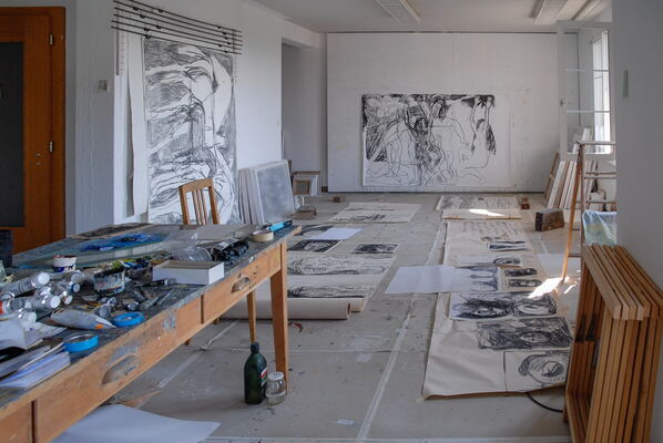 Atelierimpressionen aus Jens des Schweizer Kunstmalers Willi Müller