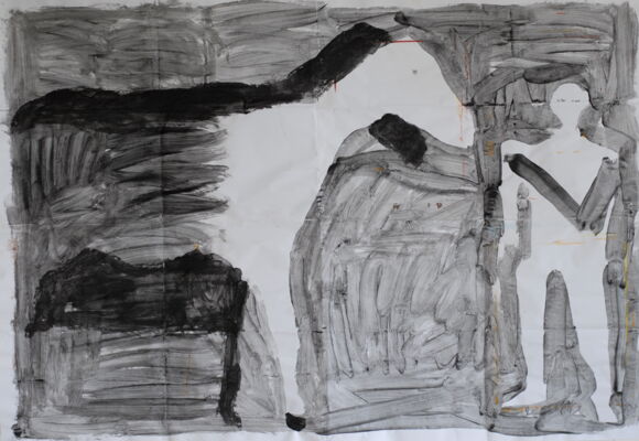 apokalyptischer reiter, 2015, gouache auf papier, 140x200