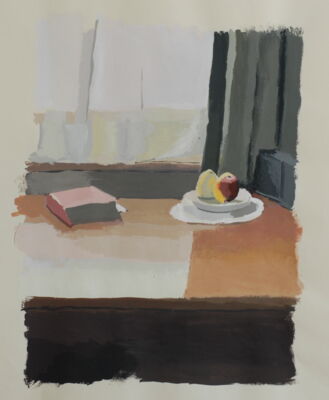 interieur, 1974, gouache auf papier, 70x42