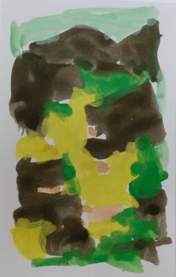 kleines bergbild, 2021, gouache auf papier, 10x7