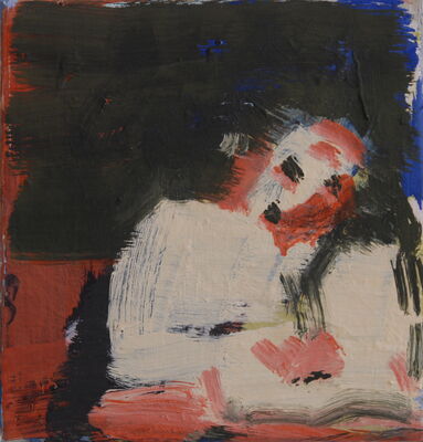 schreiber in der nacht, 2010, oel auf leinwand, 22x21