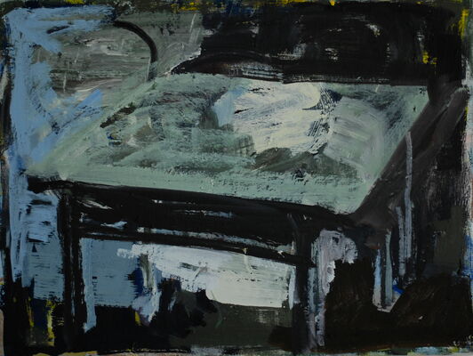 tisch, 2015, oel auf leinwand, 40x50