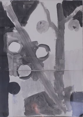 die schwarzen äpfel, 2014, gouache auf papier, 90x68