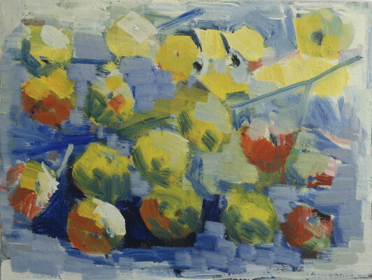 apfelbild, 2009, oel auf leinwand, 51x79