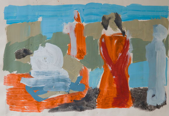 Figur, 2022, Öl auf Papier, 36x48