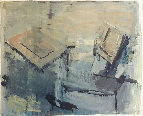 ohne title, 1997, oel auf papier/holz, 119x131