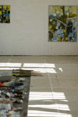 Atelierimpressionen aus Jens des Schweizer Kunstmalers Willi Müller