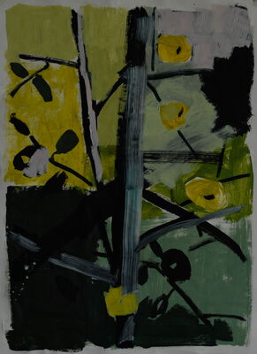 apfelbild, 2019, oel auf papier, 85x62