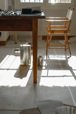 Atelierimpressionen aus Jens des Schweizer Kunstmalers Willi Müller