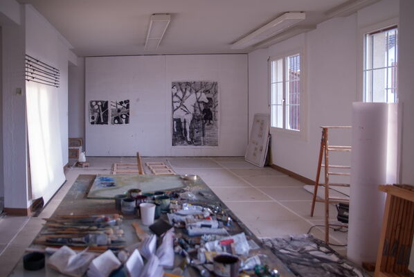 Atelierimpressionen aus Jens des Schweizer Kunstmalers Willi Müller