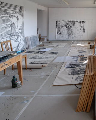 Atelierimpressionen aus Jens des Schweizer Kunstmalers Willi Müller
