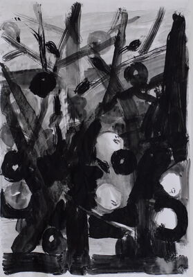 die schwarzen äpfel, 2014, gouache auf papier, 65x55