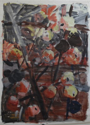 apfelbild, 2009, oel auf papier, 83x61
